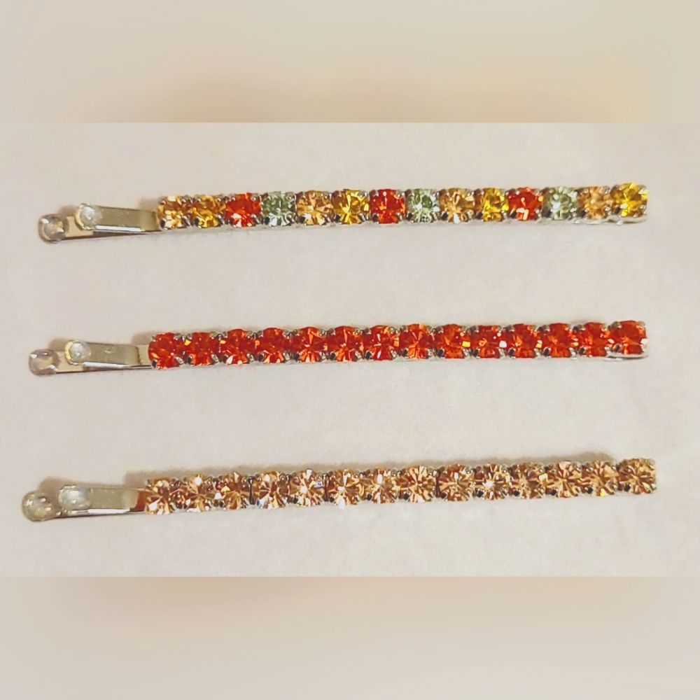 COPY - J.Crew Rhinestone Bobby-pin Barrettes in Coral, Pink, & Multi